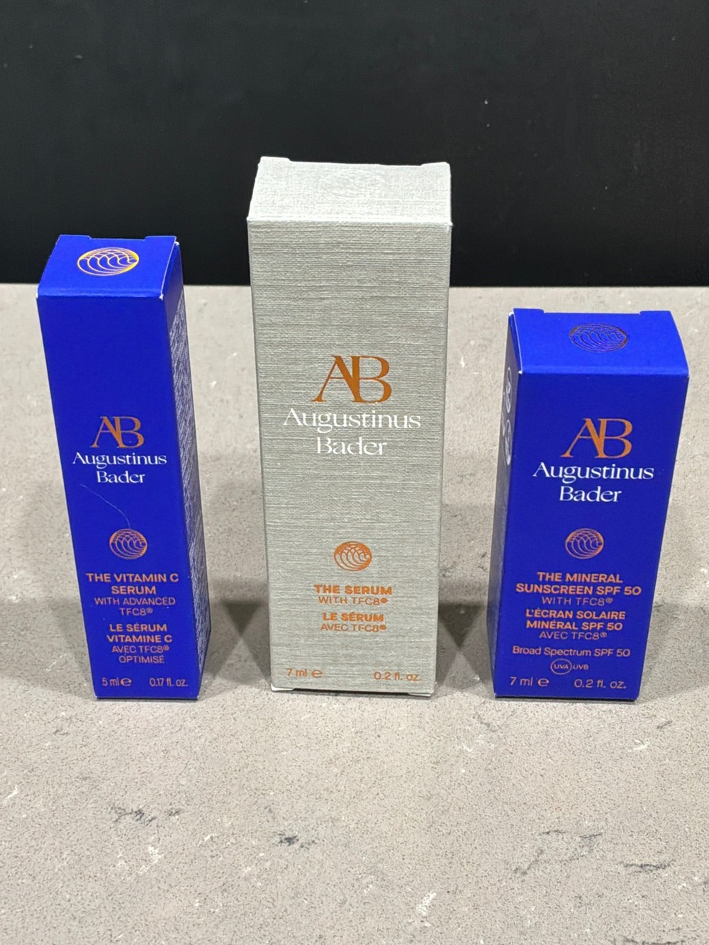 Augustinus Bader- 3 Samples Vitamin C Serum & The Mineral SPF 50, The Serum, new